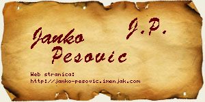 Janko Pešović vizit kartica